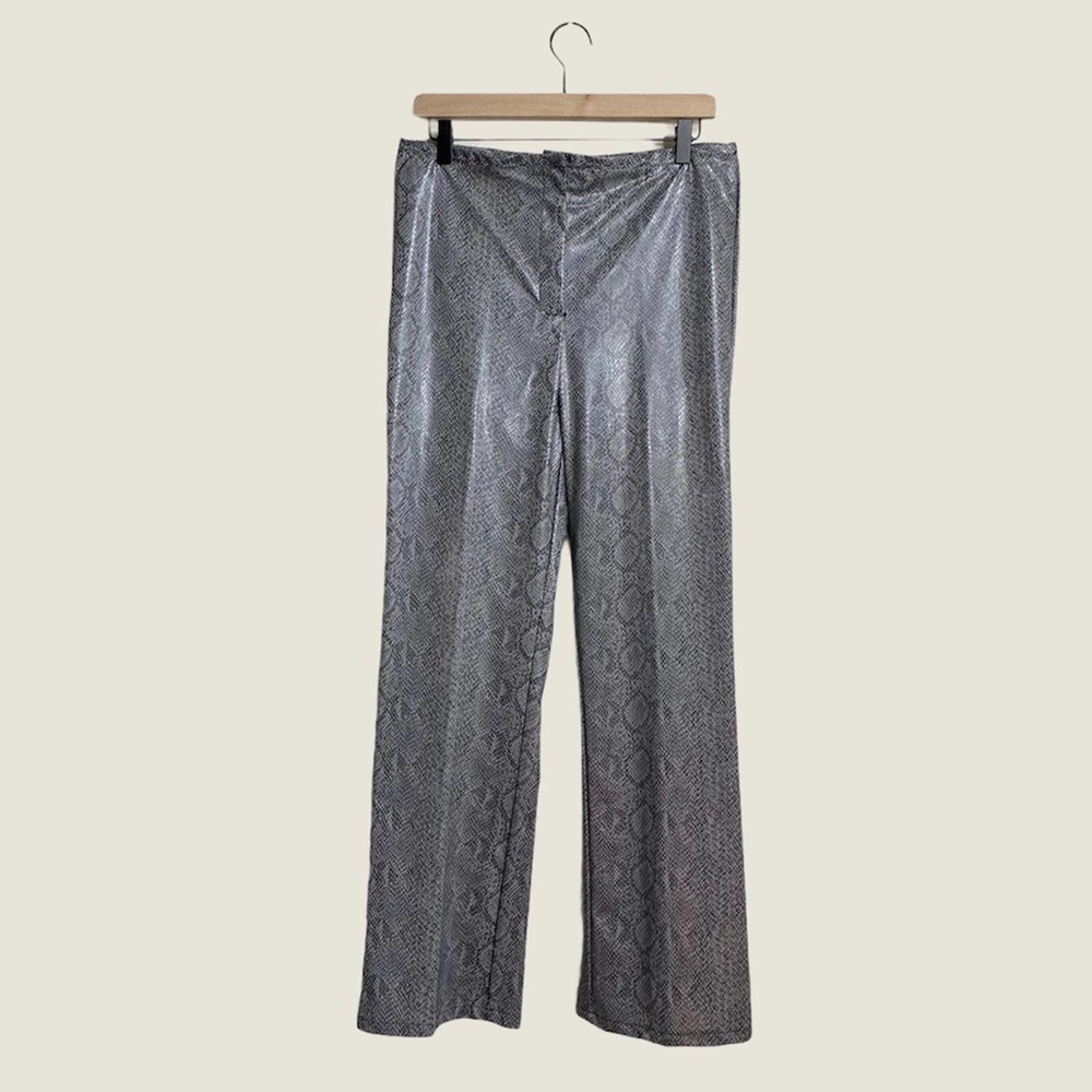 snake skin flare pants
